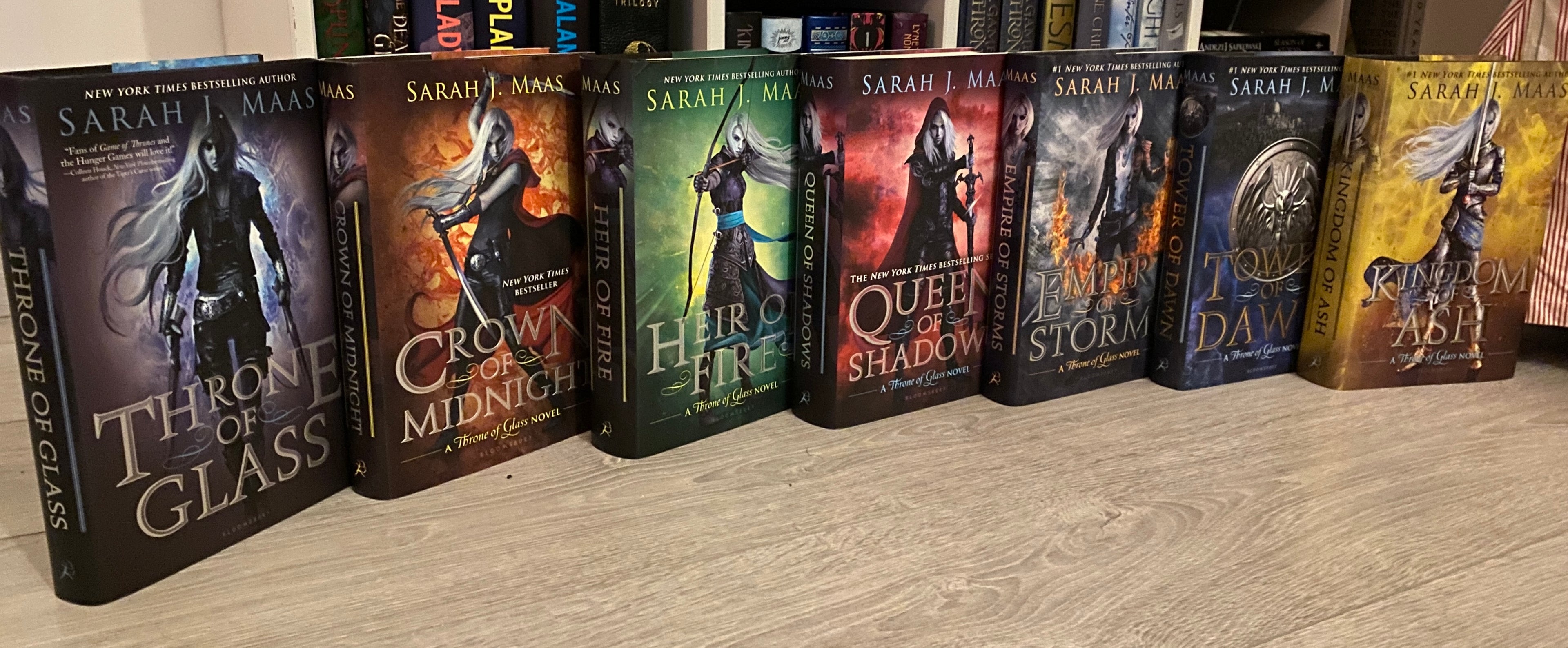 Throne of Glass series, all 7 books by Sarah J. Maas